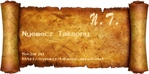 Nyemecz Taksony névjegykártya